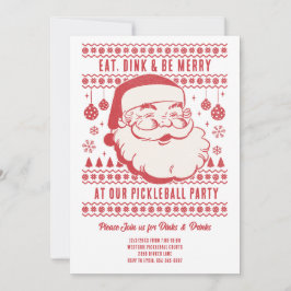 Funny Retro Pickleball Weihnachts-Party Einladung
