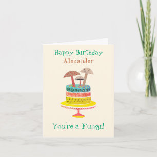 Funny Retro Pilz Pub Niedlich Fungi Geburtstag Karte