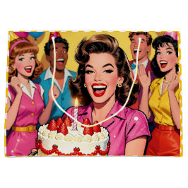 Funny Retro Pop Art Birthday Party Surprise Große Geschenktüte