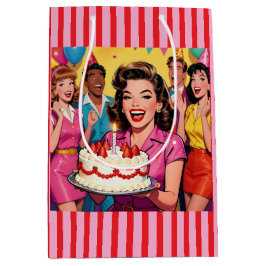 Funny Retro Pop Art Birthday Party Surprise Mittlere Geschenktüte