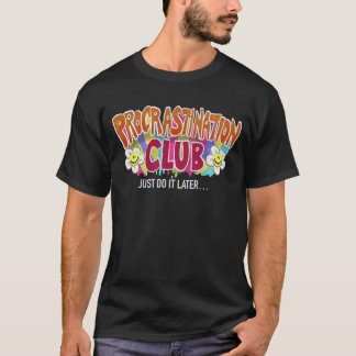 Funny Retro Procrastination Club Rainbow  T-Shirt