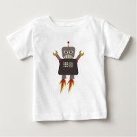 Funny Retro Rocket Robot