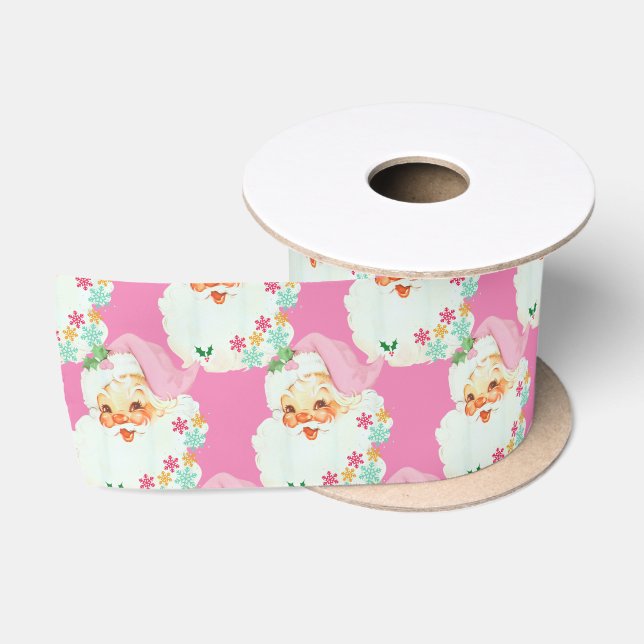 Funny Retro Rosa Weihnachtsgeschenk Satinband (Spule)