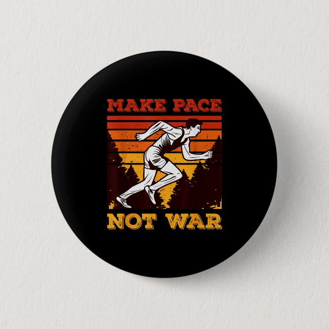 Funny Retro Runner Running Quote Gift - Make Pace  Button (Vorderseite)