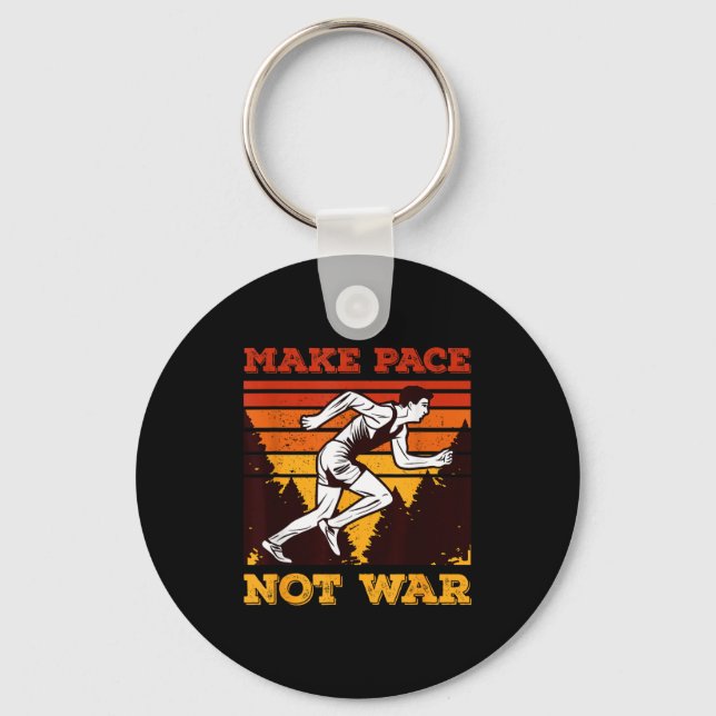 Funny Retro Runner Running Quote Gift - Make Pace  Schlüsselanhänger (Vorderseite)