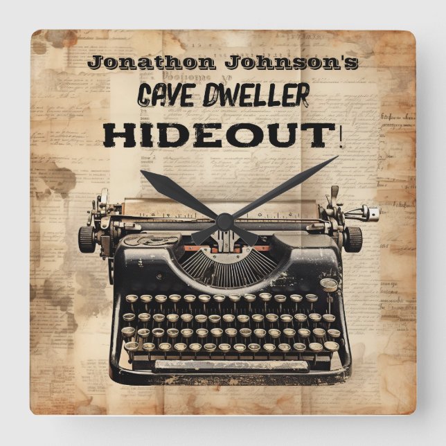 Funny Retro Schreibmaschine Wall Uhr (Vorderseite)