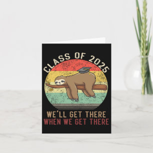 Funny Retro Senior CL of 2025 Sloth Cap Abschluss Karte