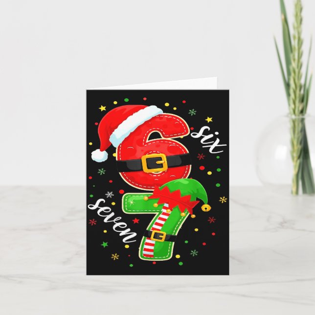 Funny Retro Six Seven Christmas 67 Xmas  Karte (Vorderseite)