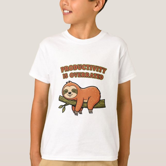 Funny Retro Sloth Kids Graphic T-Shirt (Vorderseite)