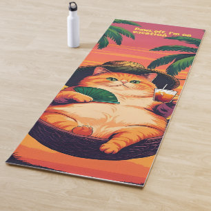 Funny Retro Sommerkatzenurlaub Yogamatte