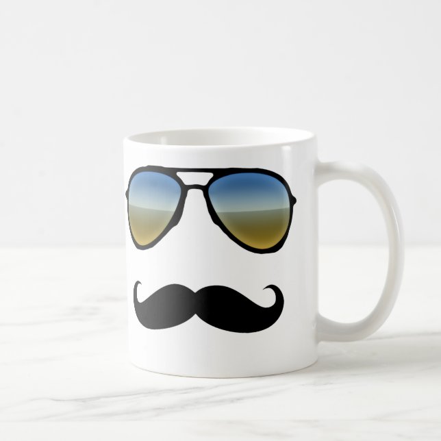 Funny Retro Sonnenbrille mit Mustache Kaffeetasse (Rechts)