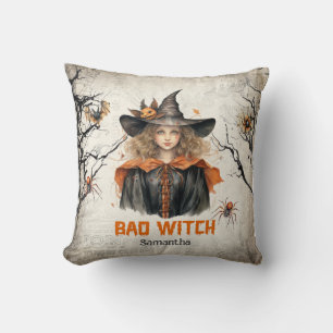 Funny Retro spooky Halloween niedliches Mädchen bö Kissen