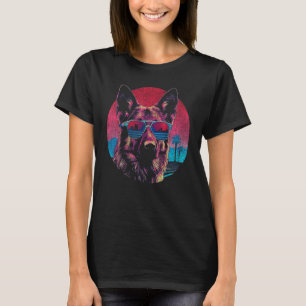 Funny Retro Style German Shepherd Wear Sunglass T-Shirt