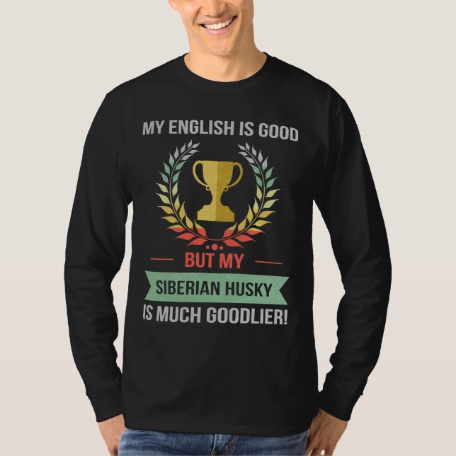 Funny Retro Style Siberian Husky Dog Brewner T-Shirt (Vorderseite)