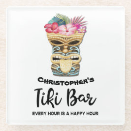 Funny Retro Tiki Bar Party Glasuntersetzer