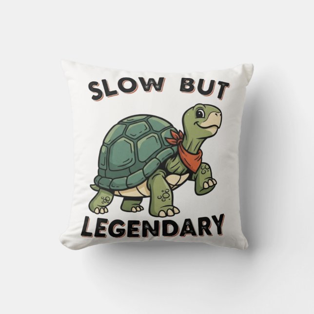 Funny Retro Turtle Square Throw Pillow Kissen (Vorderseite)