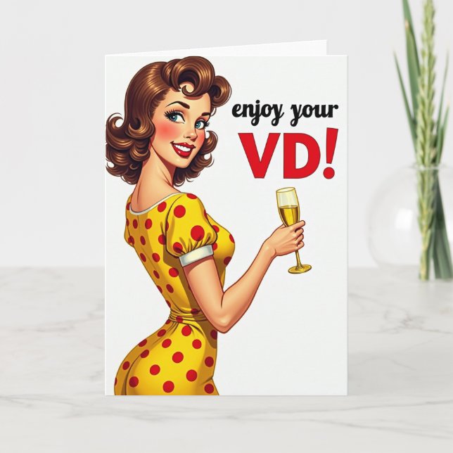 Funny Retro Valentines Day Card Karte (Vorderseite)