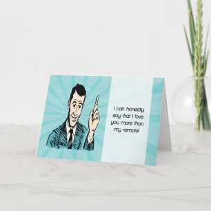 Funny Retro Valentine's Day Card mit Cartoon Man Feiertagskarte