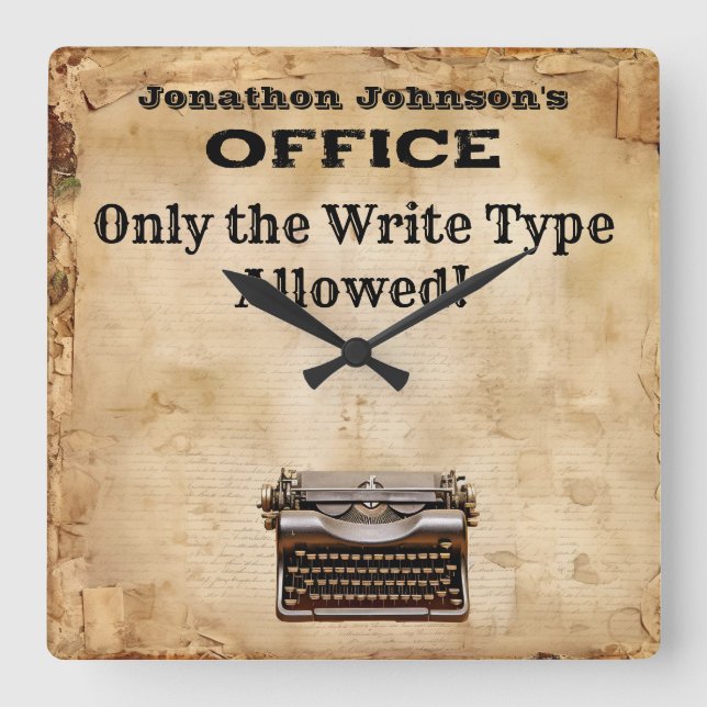Funny Retro Vintage Schreibmaschine Büromauer Uhr (Vorderseite)