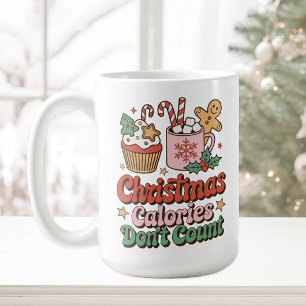 Funny Retro Vintage Weihnachtskalorien Dont Count Kaffeetasse