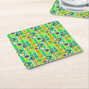 Funny Retro Wallpaper Rechteckiger Pappuntersetzer