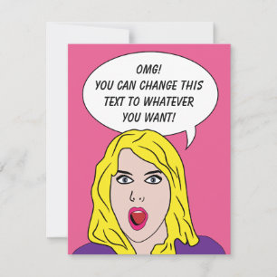 FUNNY RETRO WOMAN invitations personnalisées
