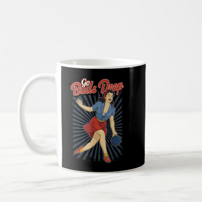 Funny Retro Womens Zehn Button Bowling Go Balls De Kaffeetasse (Links)