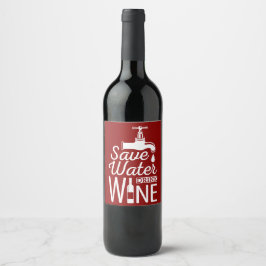 Funny Rett Water Faucet Drink Weinetikett