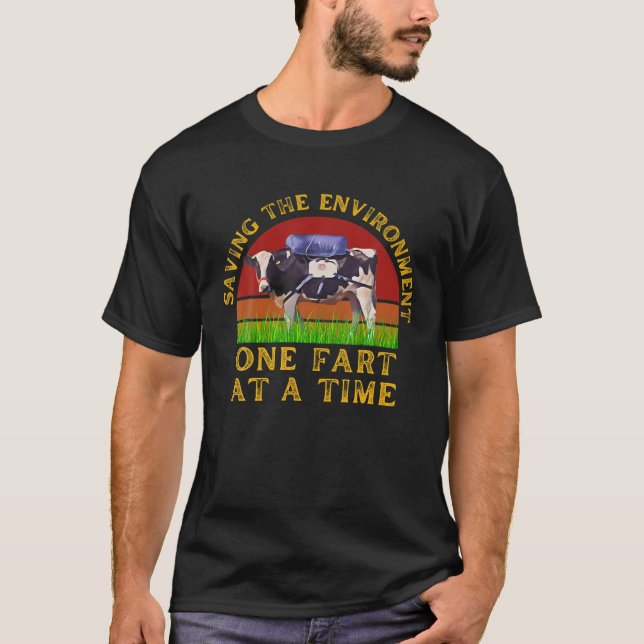 Funny Rettend die Umwelt Kuh-Furz sammeln B T-Shirt (Vorderseite)