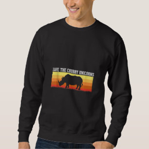 Funny Rettete The Chubby Unicorns Fat Rhino Vintag Sweatshirt