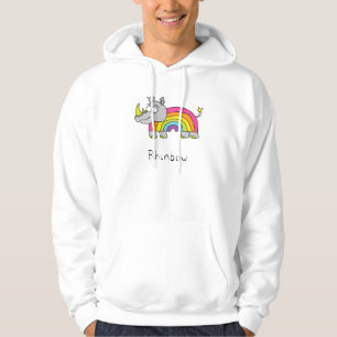 Funny Rhino Rainbow Niedlich Kids Cartoon Hoodie