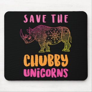 Funny Rhino Rett Chubby Unicorns Tierrechte Mousepad