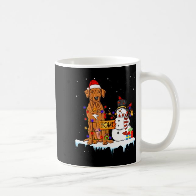 Funny Rhodesian Ridgeback Dog Christmas Snowman Xm Kaffeetasse (Rechts)