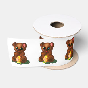 Funny Ribbon Baby Bear mit Honey Satinband