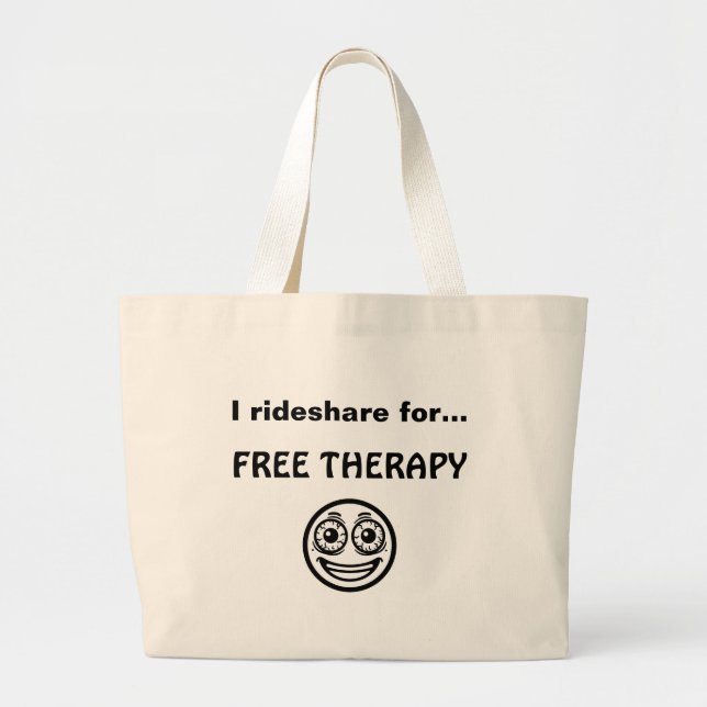 Funny Rideshare Driver Tote Bag Gig Economy Spaß Jumbo Stoffbeutel (Vorne)
