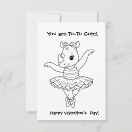 funny RIHNO  Coloring Maze Classroom Valentine  Dankeskarte