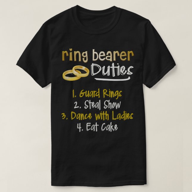 FUNNY RING BEARER DUTIES Niedlich Wedding Gift  T-Shirt (Design vorne)