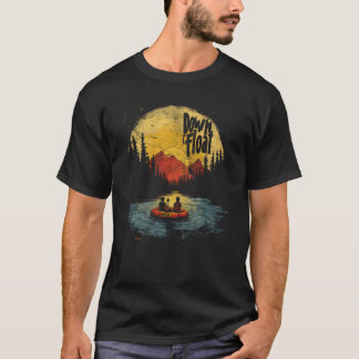 Funny River Tubing Down to Float Retro Summer Floo T-Shirt