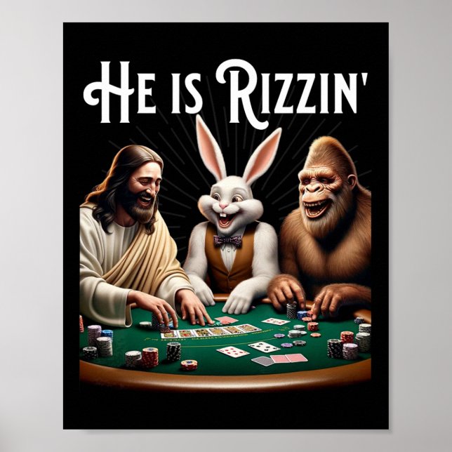 Funny Rizz Er Rizzin Jesus Poster (Vorne)