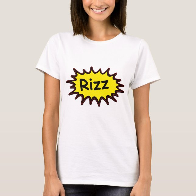 Funny "Rizz" Women's White T - Shirt - Gen Z Spaß, (Vorderseite)