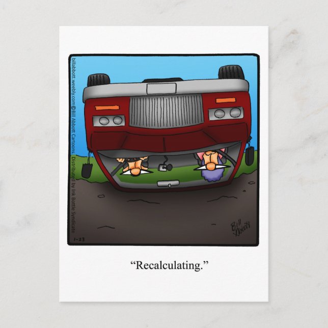 Funny Road Trip Spaß Postcard Postkarte (Vorderseite)