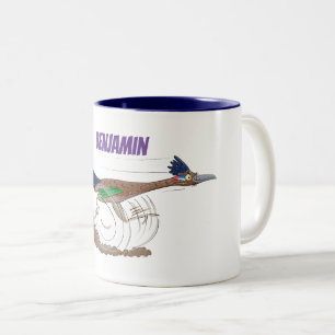 Funny Roadrunner animierte Cartoon-Illustration Zweifarbige Tasse