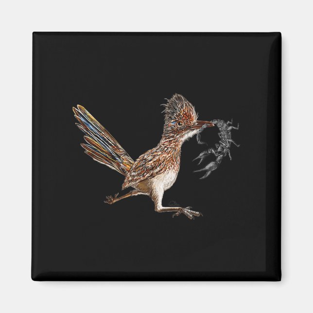 Funny Roadrunner Scorpion Road Runner Bird Hunter Magnet (Vorne)
