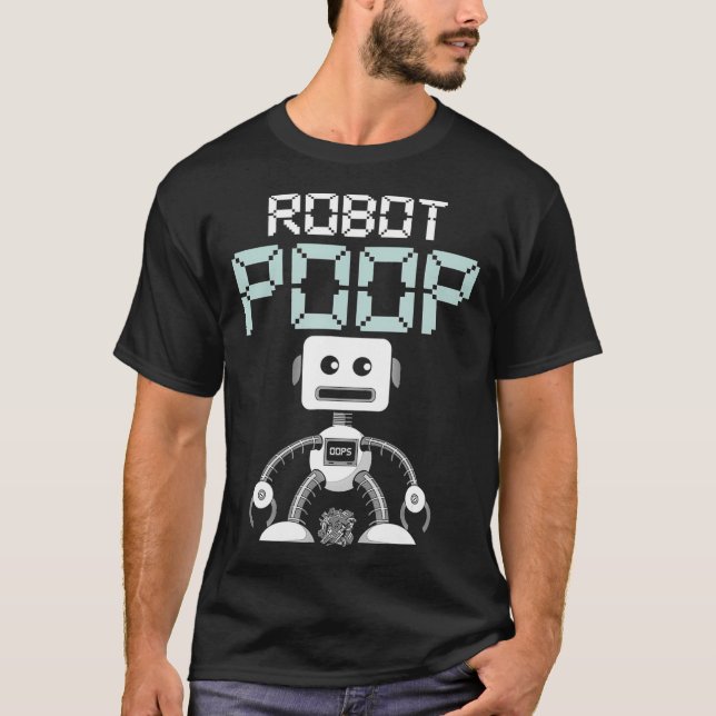 Funny Robot Kackte Moderne Technologie Computer Ro T-Shirt (Vorderseite)