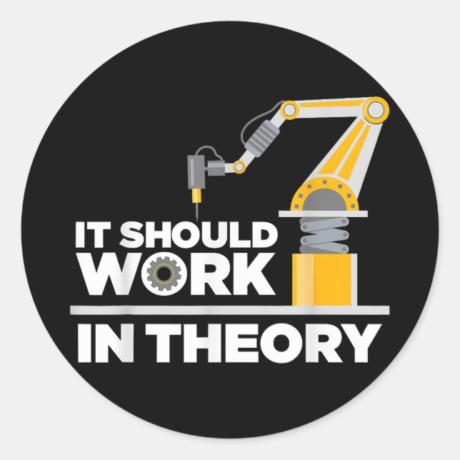 Funny Robotics Art for Men Kids Robot Robotics Eng Runder Aufkleber (Vorderseite)