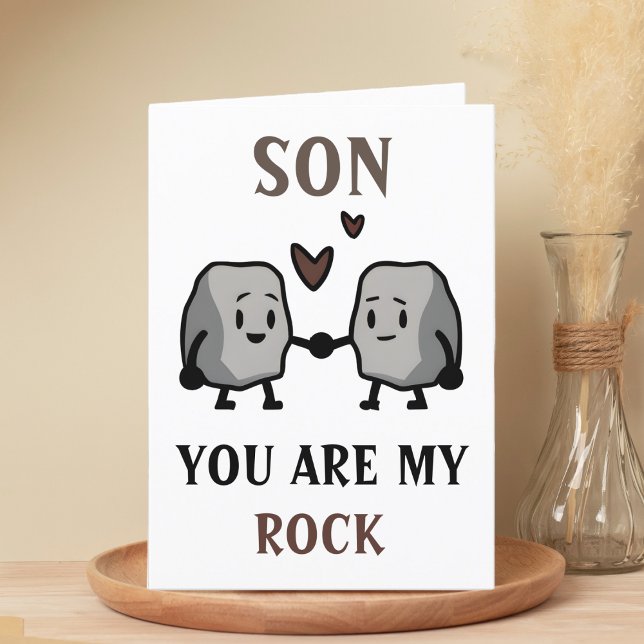 Funny Rock Pun Joke Spaß Niedlich Son Happy Birthd Dankeskarte (funny you are my rock birthday card for son)