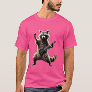Funny Rock Raccoon Music Roll Heavy Animal Dance G T-Shirt