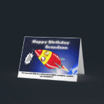 Funny Rocket Birthday Grandson Karte<br><div class="desc">Now here is a great way to send a personel message with this Funny Space ship Happy Birthday Grandson card, </div>