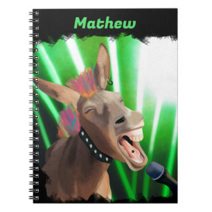 Funny Rockstar Donkey Notizblock