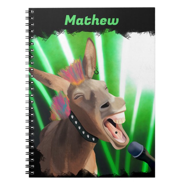 Funny Rockstar Donkey Notizblock (Vorderseite)